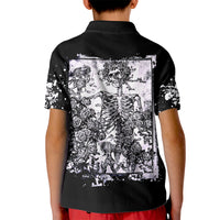 Rose Skull Kid Polo Shirt White Rose Skull Day Of The Dead - Wonder Print Shop