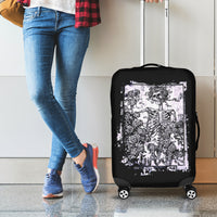 Rose Skull Luggage Cover White Rose Skull Day Of The Dead - Wonder Print Shop