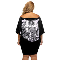 Rose Skull Off Shoulder Short Dress White Rose Skull Day Of The Dead - Wonder Print Shop