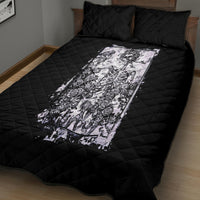 Rose Skull Quilt Bed Set White Rose Skull Day Of The Dead - Wonder Print Shop