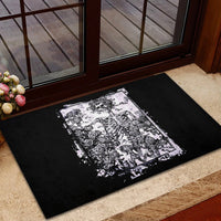 Rose Skull Rubber Doormat White Rose Skull Day Of The Dead - Wonder Print Shop