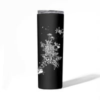Rose Skull Skinny Tumbler White Rose Skull Day Of The Dead - Wonder Print Shop