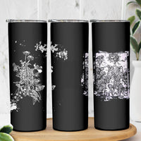 Rose Skull Skinny Tumbler White Rose Skull Day Of The Dead - Wonder Print Shop