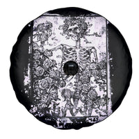 Rose Skull Spare Tire Cover White Rose Skull Day Of The Dead - Wonder Print Shop