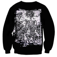 Rose Skull Sweatshirt White Rose Skull Day Of The Dead - Wonder Print Shop