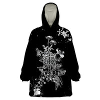 Rose Skull Wearable Blanket Hoodie White Rose Skull Day Of The Dead - Wonder Print Shop