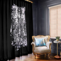 Rose Skull Window Curtain White Rose Skull Day Of The Dead - Wonder Print Shop