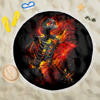 Fire Skull Beach Blanket Dead Fire Skeleton Scream - Wonder Print Shop