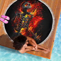 Fire Skull Beach Blanket Dead Fire Skeleton Scream - Wonder Print Shop