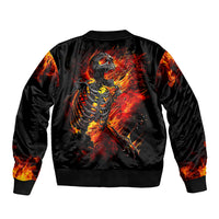 Fire Skull Bomber Jacket Dead Fire Skeleton Scream - Wonder Print Shop