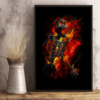 Fire Skull Canvas Wall Art Dead Fire Skeleton Scream - Wonder Print Shop