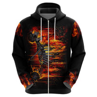 Fire Skull Hoodie Dead Fire Skeleton Scream - Wonder Print Shop