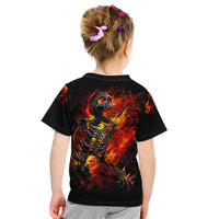 Fire Skull Kid T Shirt Dead Fire Skeleton Scream - Wonder Print Shop