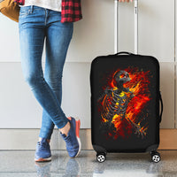 Fire Skull Luggage Cover Dead Fire Skeleton Scream - Wonder Print Shop