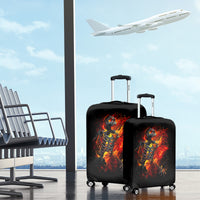 Fire Skull Luggage Cover Dead Fire Skeleton Scream - Wonder Print Shop