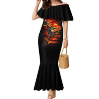 Fire Skull Mermaid Dress Dead Fire Skeleton Scream - Wonder Print Shop
