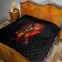 Fire Skull Quilt Dead Fire Skeleton Scream - Wonder Print Shop
