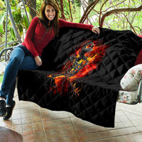 Fire Skull Quilt Dead Fire Skeleton Scream - Wonder Print Shop