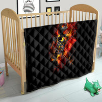 Fire Skull Quilt Dead Fire Skeleton Scream - Wonder Print Shop