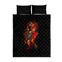 Fire Skull Quilt Bed Set Dead Fire Skeleton Scream - Wonder Print Shop