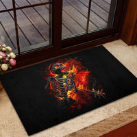 Fire Skull Rubber Doormat Dead Fire Skeleton Scream - Wonder Print Shop