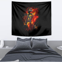 Fire Skull Tapestry Dead Fire Skeleton Scream - Wonder Print Shop