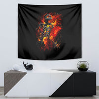 Fire Skull Tapestry Dead Fire Skeleton Scream - Wonder Print Shop