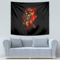 Fire Skull Tapestry Dead Fire Skeleton Scream - Wonder Print Shop