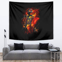 Fire Skull Tapestry Dead Fire Skeleton Scream - Wonder Print Shop