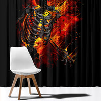 Fire Skull Window Curtain Dead Fire Skeleton Scream - Wonder Print Shop