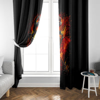 Fire Skull Window Curtain Dead Fire Skeleton Scream - Wonder Print Shop