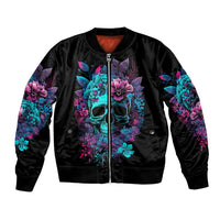 Wings Skull Bomber Jacket Want To Be Karma Fairy Rose Skull - Wonder Print Shop