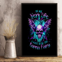 Wings Skull Canvas Wall Art Want To Be Karma Fairy Rose Skull - Wonder Print Shop