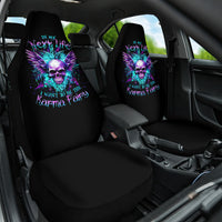 Wings Skull Car Seat Cover Want To Be Karma Fairy Rose Skull - Wonder Print Shop