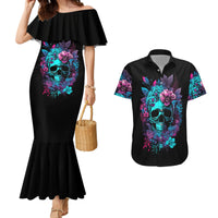 Wings Skull Couples Matching Mermaid Dress and Hawaiian Shirt Want To Be Karma Fairy Rose Skull - Wonder Print Shop