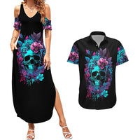Wings Skull Couples Matching Summer Maxi Dress and Hawaiian Shirt Want To Be Karma Fairy Rose Skull - Wonder Print Shop