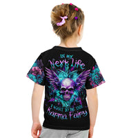 Wings Skull Kid T Shirt Want To Be Karma Fairy Rose Skull - Wonder Print Shop