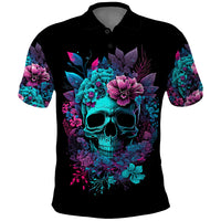 Wings Skull Polo Shirt Want To Be Karma Fairy Rose Skull - Wonder Print Shop