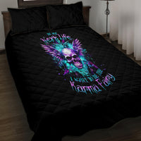 Wings Skull Quilt Bed Set Want To Be Karma Fairy Rose Skull - Wonder Print Shop