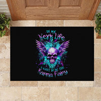 Wings Skull Rubber Doormat Want To Be Karma Fairy Rose Skull - Wonder Print Shop
