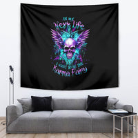 Wings Skull Tapestry Want To Be Karma Fairy Rose Skull - Wonder Print Shop