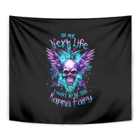 Wings Skull Tapestry Want To Be Karma Fairy Rose Skull - Wonder Print Shop