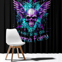 Wings Skull Window Curtain Want To Be Karma Fairy Rose Skull - Wonder Print Shop
