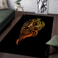 Tattoo Skull Area Rug Golden Skull Face Tattoo - Wonder Print Shop