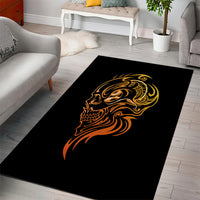 Tattoo Skull Area Rug Golden Skull Face Tattoo - Wonder Print Shop