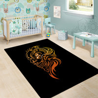Tattoo Skull Area Rug Golden Skull Face Tattoo - Wonder Print Shop