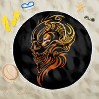 Tattoo Skull Beach Blanket Golden Skull Face Tattoo - Wonder Print Shop