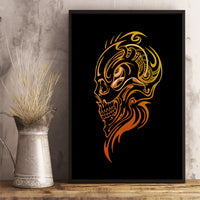 Tattoo Skull Canvas Wall Art Golden Skull Face Tattoo - Wonder Print Shop