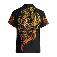 Tattoo Skull Hawaiian Shirt Golden Skull Face Tattoo - Wonder Print Shop