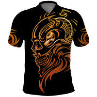 Tattoo Skull Polo Shirt Golden Skull Face Tattoo - Wonder Print Shop